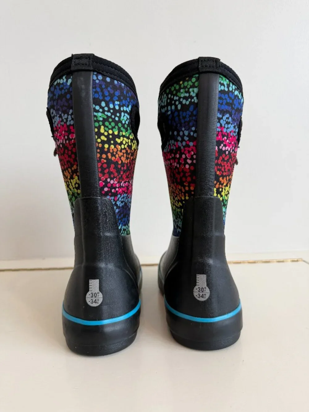 BOGS Classic II Rainbow Waterproof Insulated Winter Rain Boots Kids US 12 - Picture 2 of 5